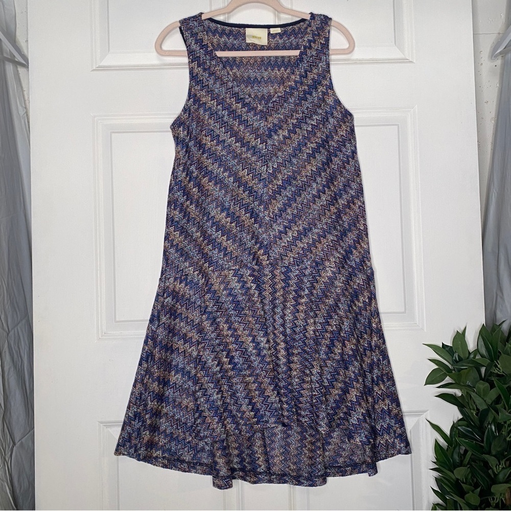 Maeve Anthropologie Westwater Chevron Knit High Low Dress Size Small